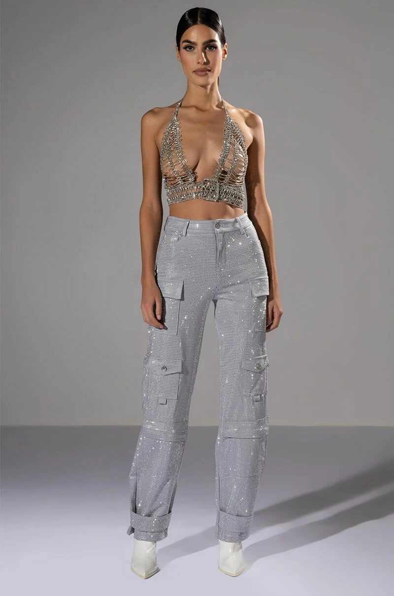 AMMO BONNE SOIREE RHINESTONE CARGO PANTS - Image 3