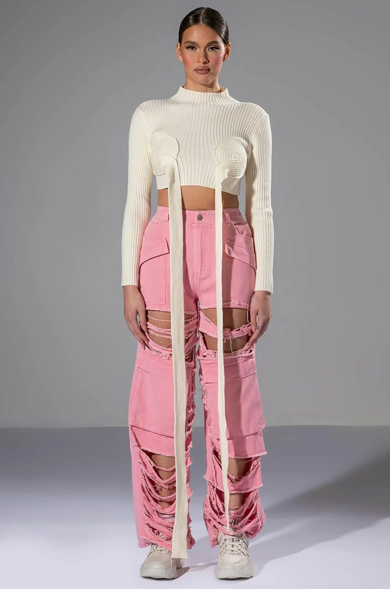 BESTIES FAVORITE DISTRESSED CARGO PANTS - Image 3