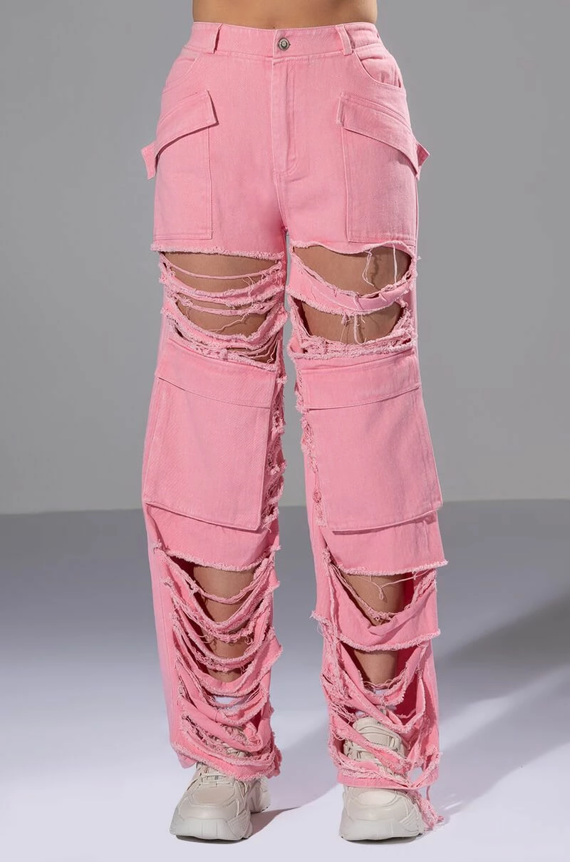 BESTIES FAVORITE DISTRESSED CARGO PANTS - Image 5