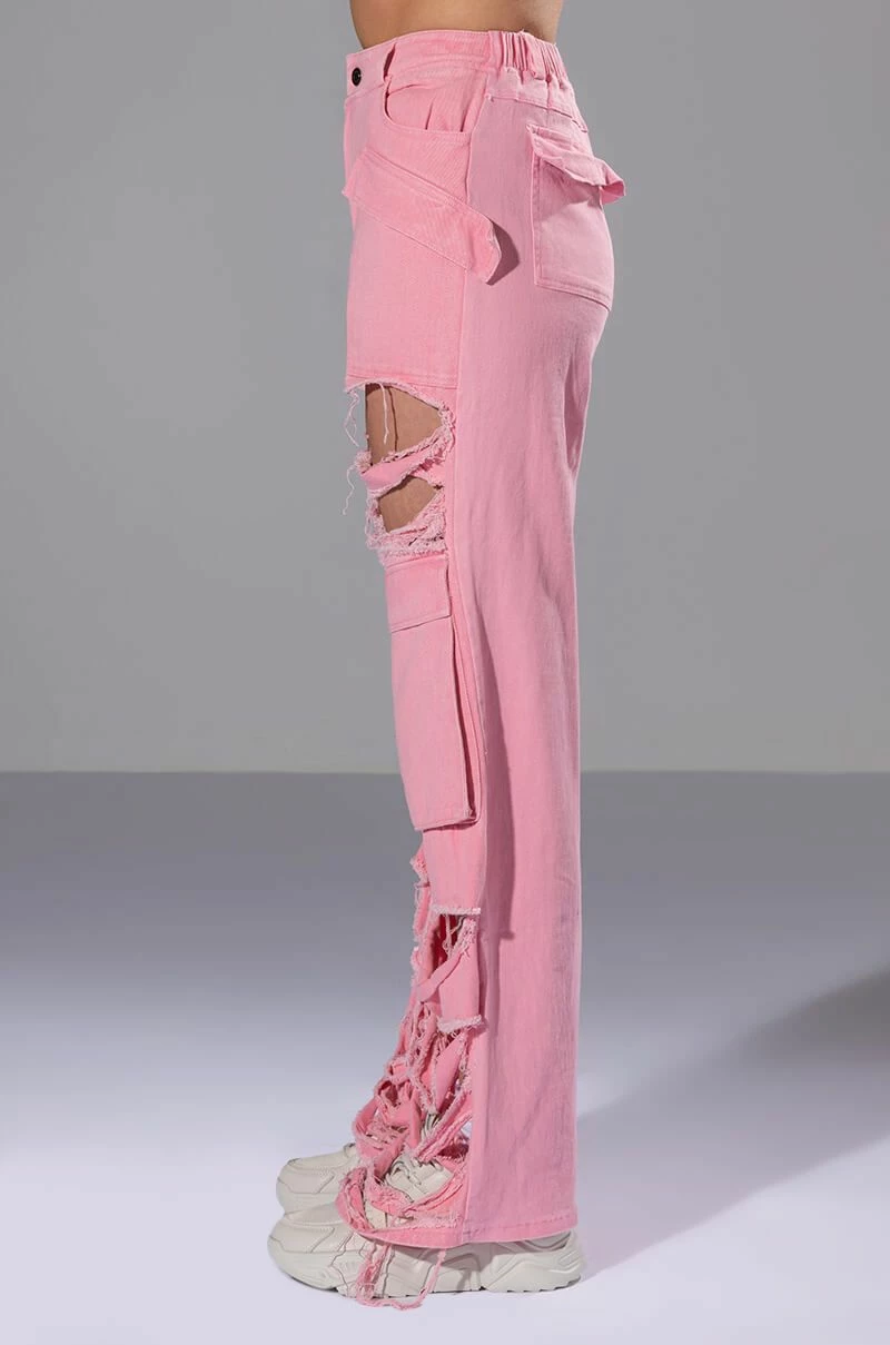 BESTIES FAVORITE DISTRESSED CARGO PANTS - Image 6