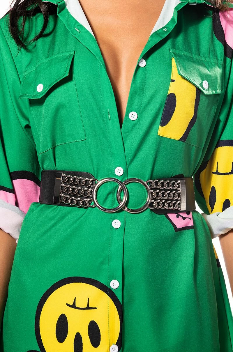 CELEBRATION CHAIN DETAIL STRETCH BELT - Image 3