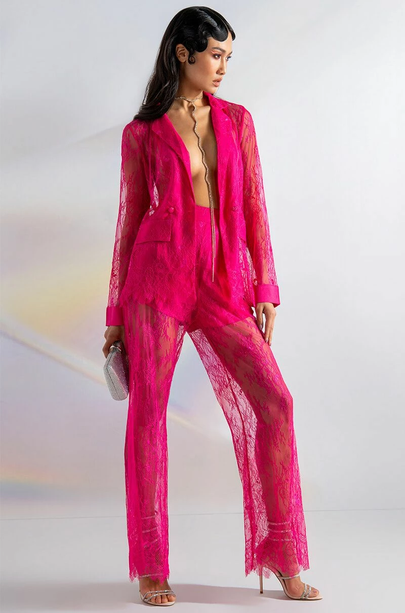 CHIC LIFE ALL OVER LACE HIGH WAIST WIDE LEG TROUSER - Image 2