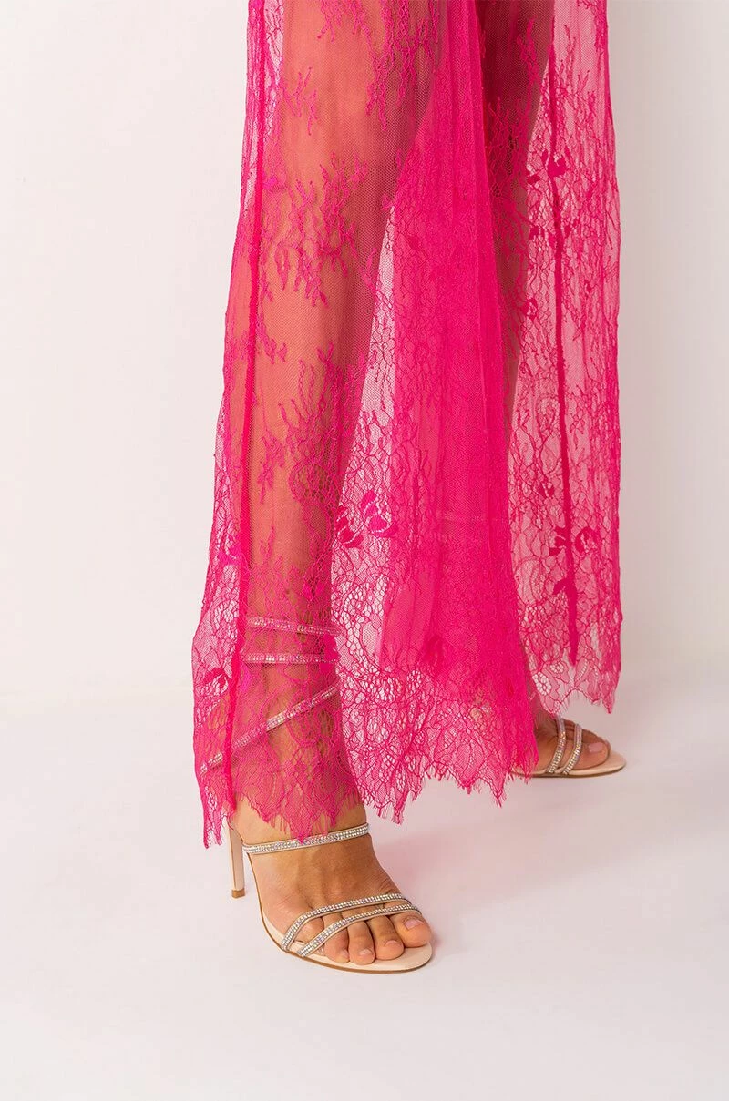 CHIC LIFE ALL OVER LACE HIGH WAIST WIDE LEG TROUSER - Image 6