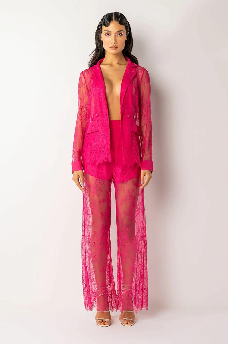 CHIC LIFE ALL OVER LACE HIGH WAIST WIDE LEG TROUSER - Image 7