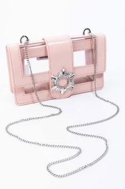 CLEAR NUDE EMBELLISHED PURSE