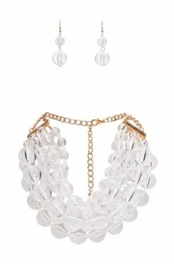 CLEAR THE WAY BUBBLE STATEMENT NECKLACE SET