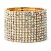 CUFF IT RHINESTONE STRETCH BRACELET IN GOLD