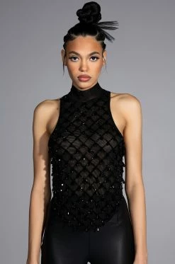 DATE NIGHT BEADED CROP TOP