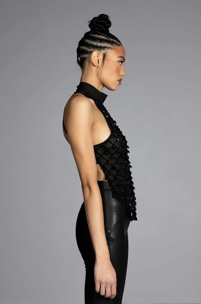 DATE NIGHT BEADED CROP TOP - Image 5