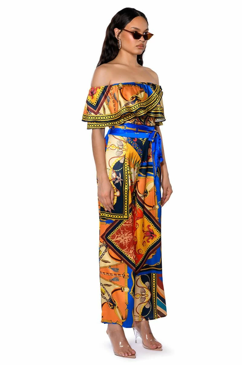 EZRA PRINTED TIE FRONT PALAZZO PANT - Image 4