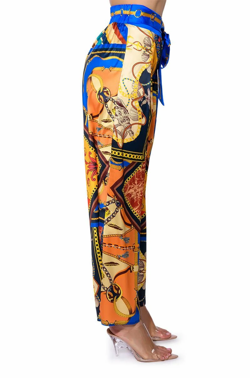 EZRA PRINTED TIE FRONT PALAZZO PANT - Image 6