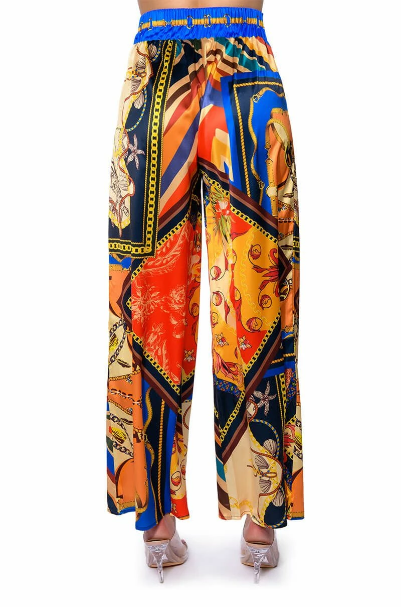 EZRA PRINTED TIE FRONT PALAZZO PANT - Image 7