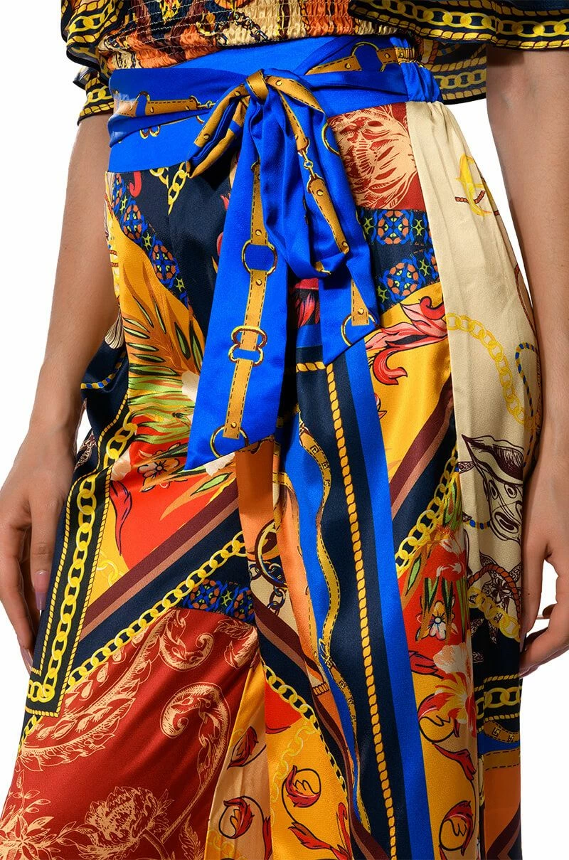 EZRA PRINTED TIE FRONT PALAZZO PANT - Image 8
