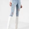 FLEX-FIT EXTREME STRETCH HIGH WAISTED DISTRESSED SKINNY JEANS