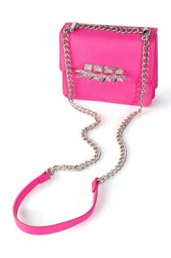 GET LIT PINK KNUCKLE CROSSBODY PURSE