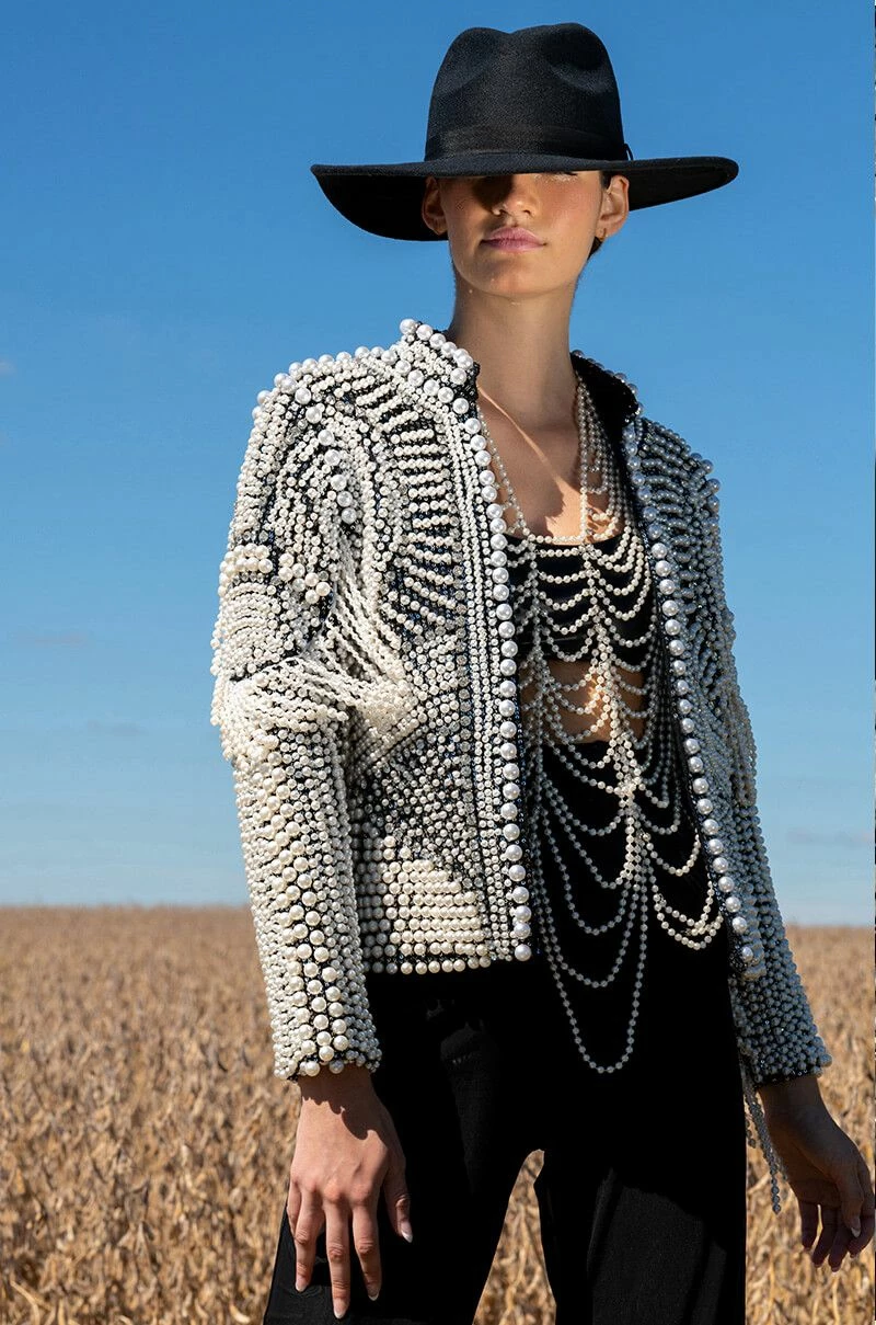 HELEN OF TROY STATEMENT PEARL BODY CHAIN HARNESS - Image 2