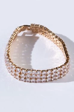 ICED OUT GOLD RHINESTONE BRACELET