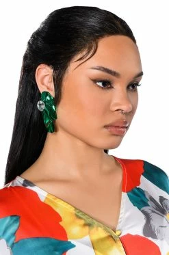 IM JADED ACRYLIC DROP EARRINGS