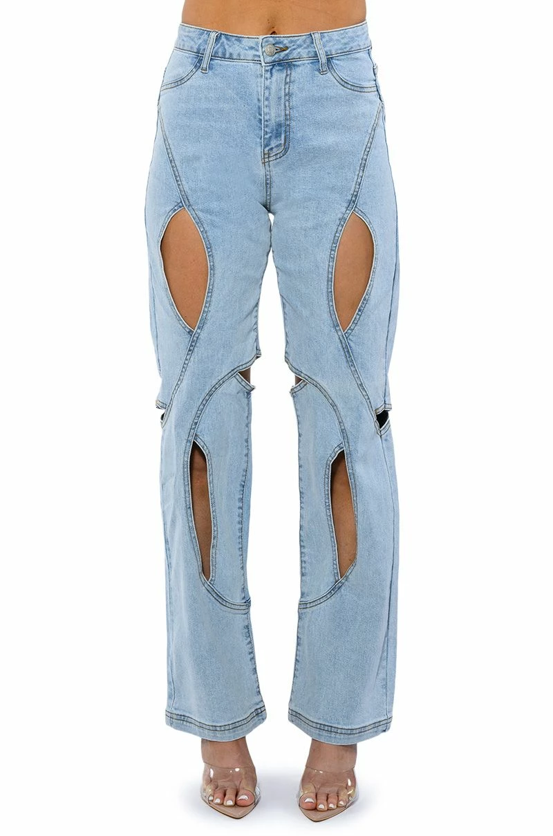 JUMP AROUND CUTOUT RELAXED FIT JEANS - Image 3