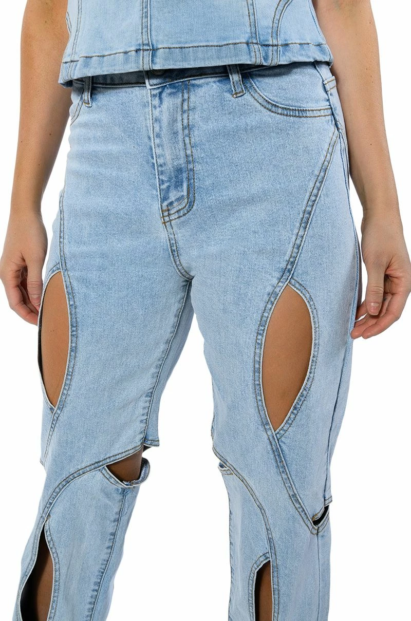 JUMP AROUND CUTOUT RELAXED FIT JEANS - Image 6