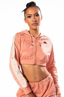 KAPPA CROPPED ZIP FRONT HOODIE
