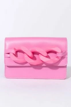 LET YOU GO PINK CHAIN PURSE