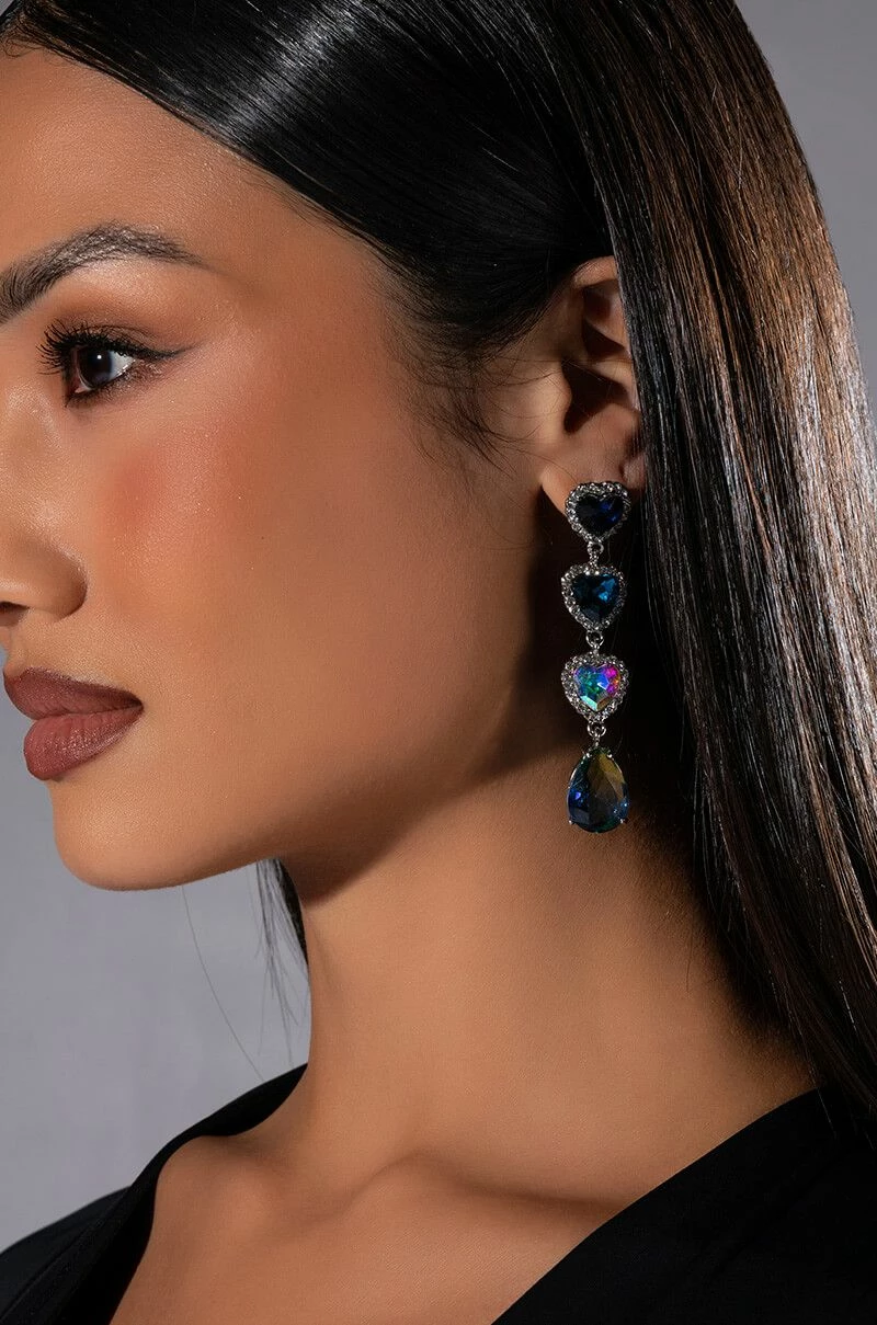 LOVE DONT COST A THING RHINESTONE DROP EARRINGS - Image 3