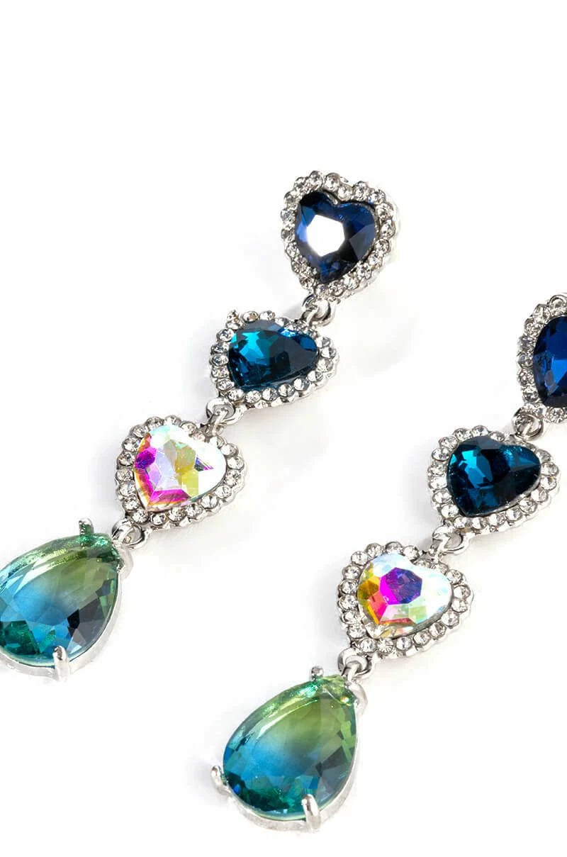 LOVE DONT COST A THING RHINESTONE DROP EARRINGS - Image 2