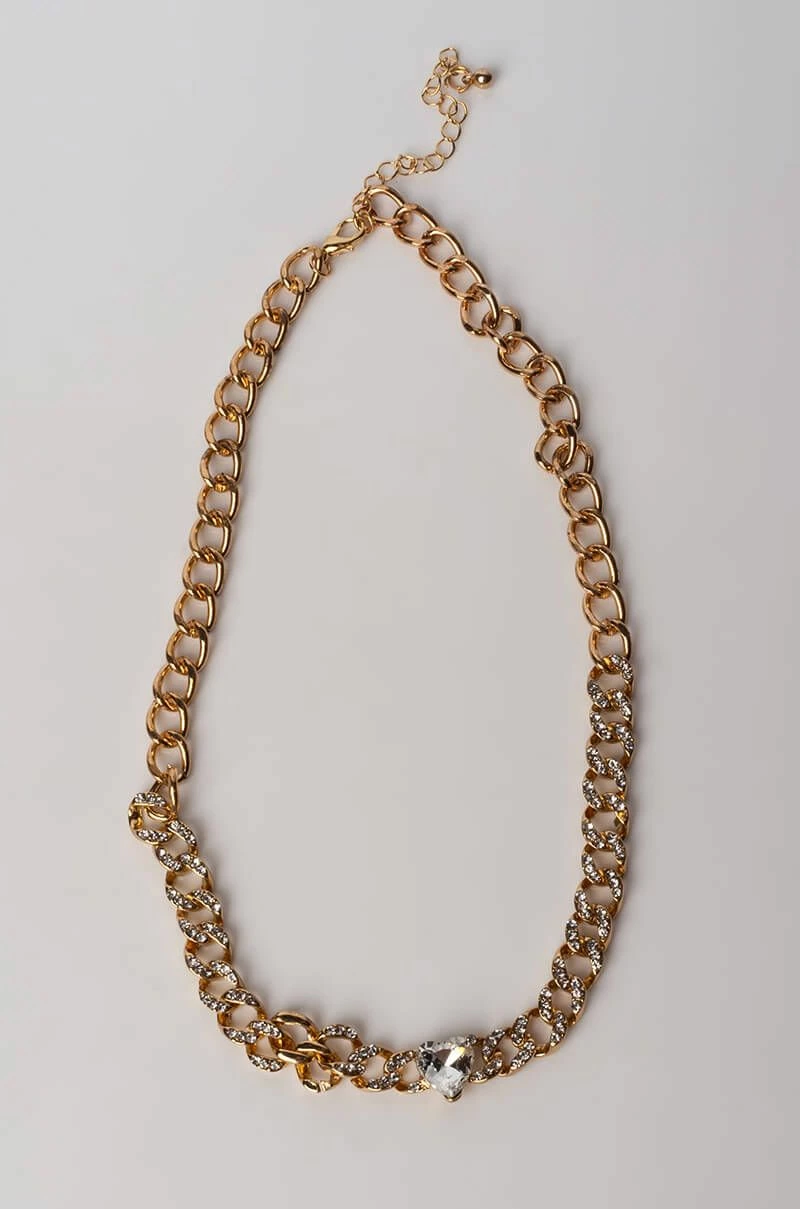 LOVE IS IN THE AIR BLING HEART NECKLACE