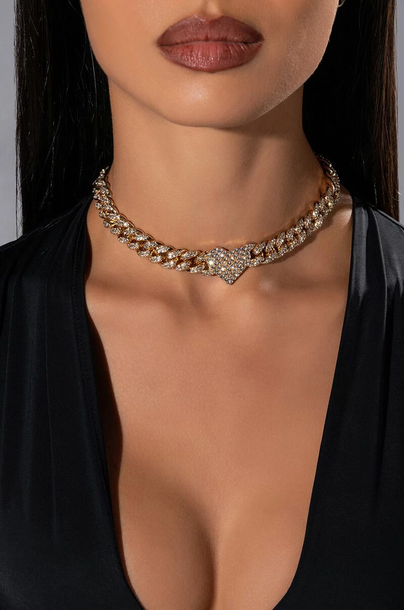 LOVER GIRL RHINESTONE CHAIN CHOKER - Image 3