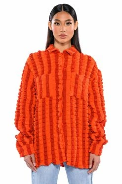 MAJOR THROWBACK POPCORN LONG SLEEVE BUTTON DOWN