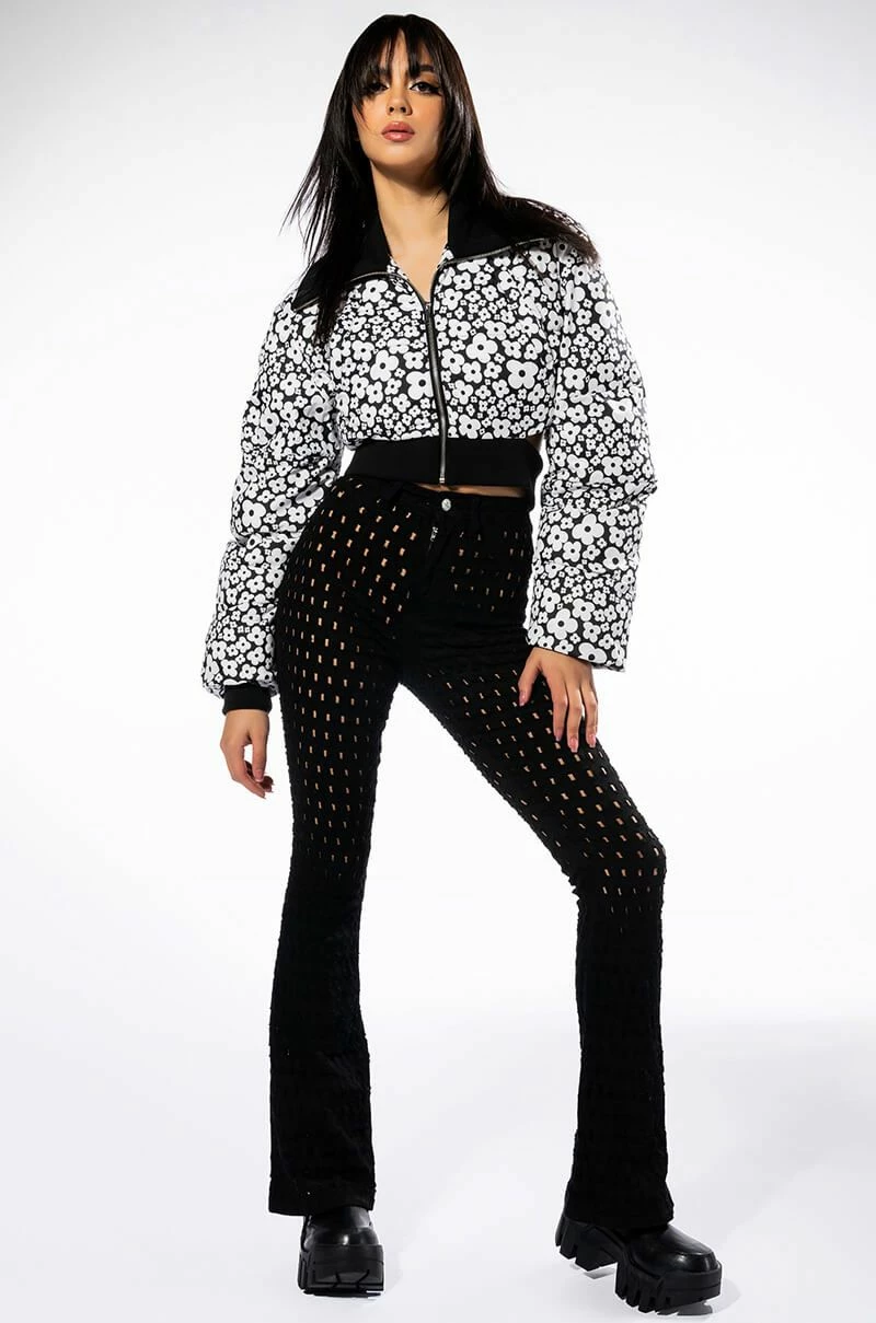 MAKE YOU WANT MORE DISTRESSED FLARE JEANS - Image 3