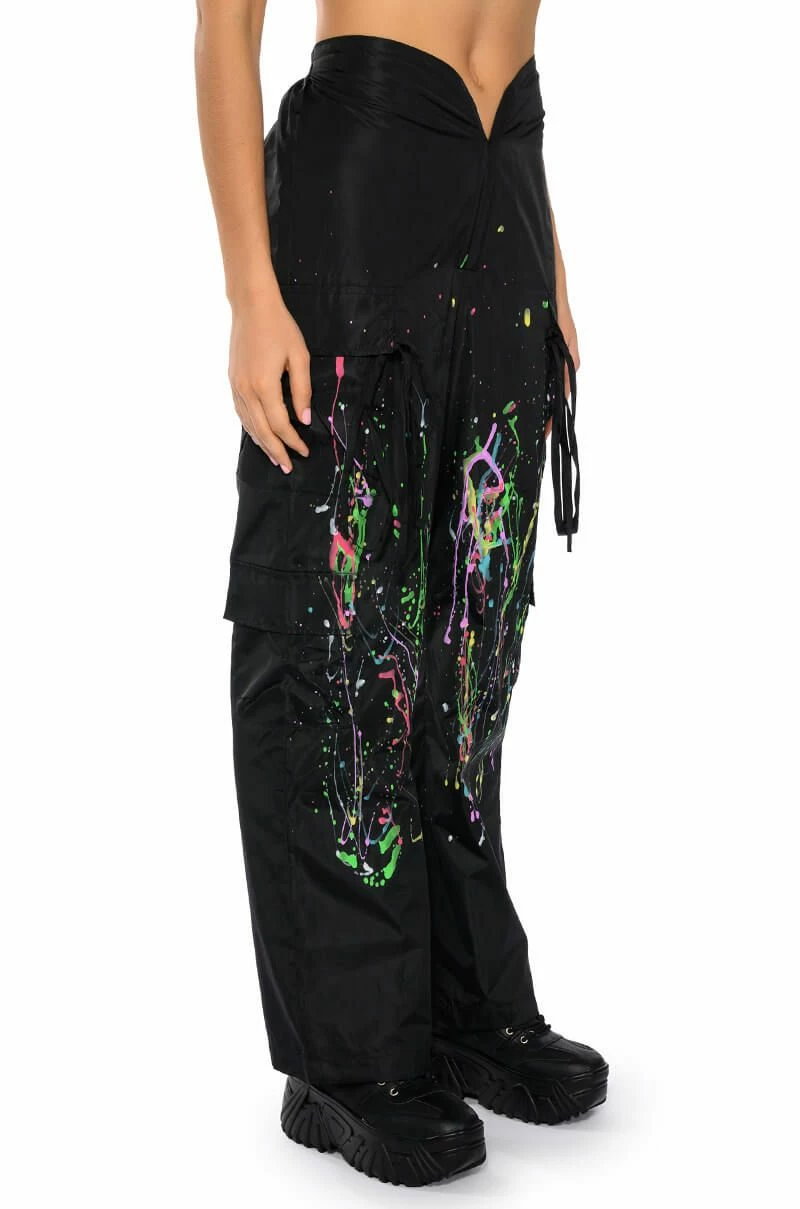 MY TIME PAINTED WIDE LEG PANTS - Image 3