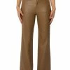 OFF DUTY FLEECE LINED LEATHER LOOK COATED STRAIGHT LEG PANT
