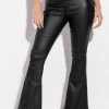 ON DUTY VEGAN LEATHER HIGH RISE FLARE PANTS
