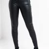 ON DUTY VEGAN LEATHER LACE UP SKINNY PANTS WITH 4 WAY STRETCH