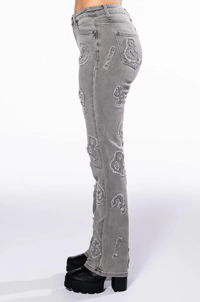 PATCH DETAIL SOFT DENIM STRAIGHT LEG JEAN - Image 5