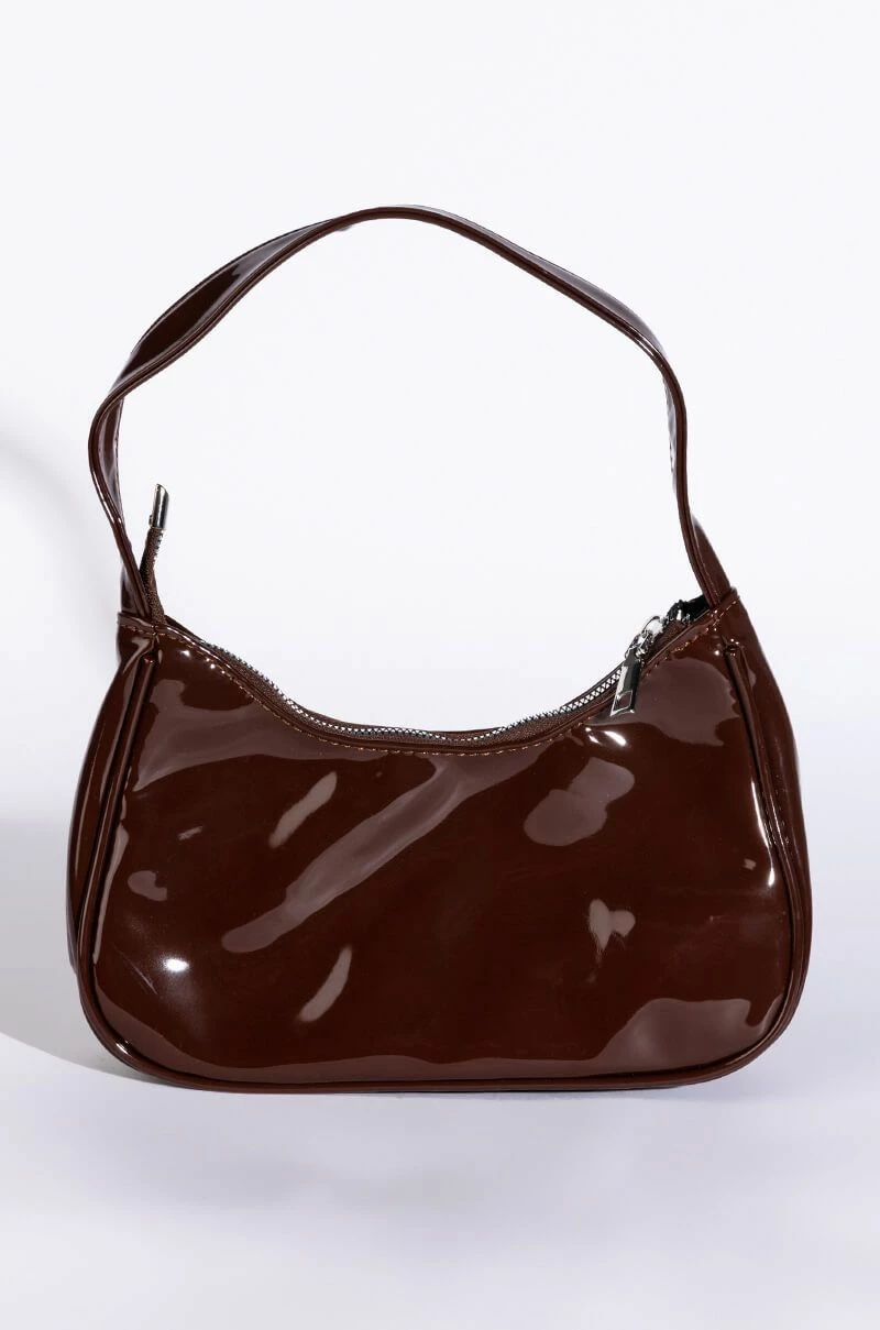 PATENT AF CHOCOLATE HANDBAG - Image 2