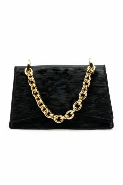 PHOENIX BLACK PURSE WITH GOLD CHAIN