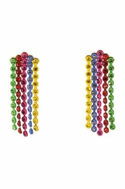RAINBOW ROAD RHINESTONE CHANDELIER EARRINGS