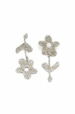 READY TO BLOOM RHINESTONE DANGLE EARRINGS