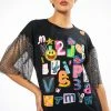 SCRAPBOOK RHINESTONE SLEEVES TSHIRT