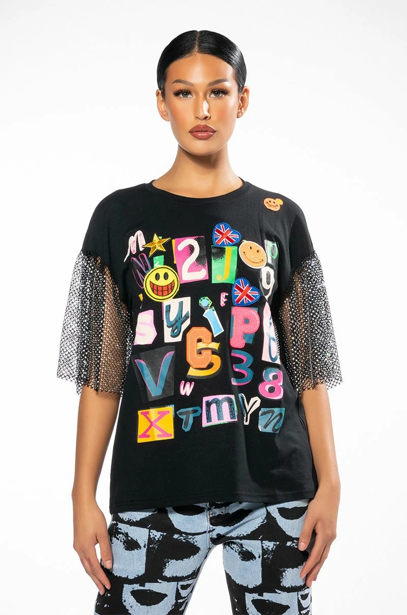 SCRAPBOOK RHINESTONE SLEEVES TSHIRT - Image 3