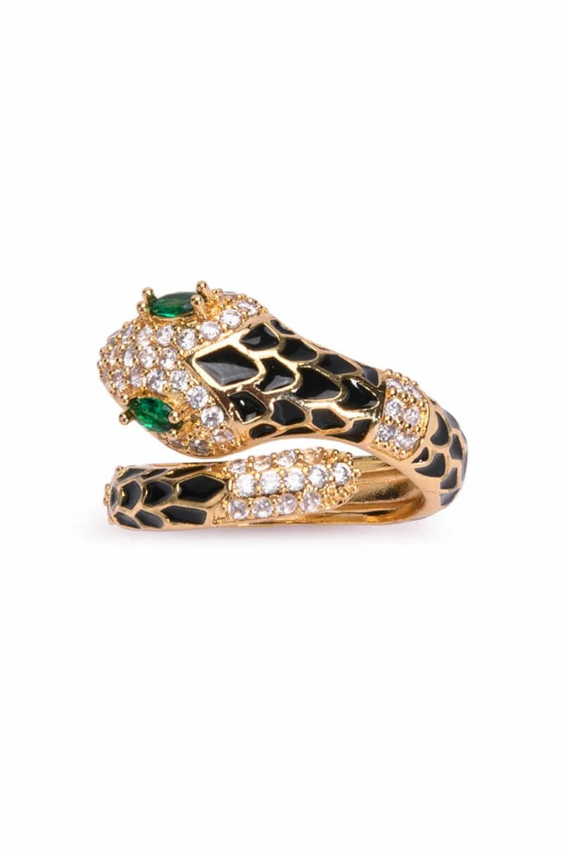 SECRETS RHINESTONE ENAMEL WRAP RING - Image 2