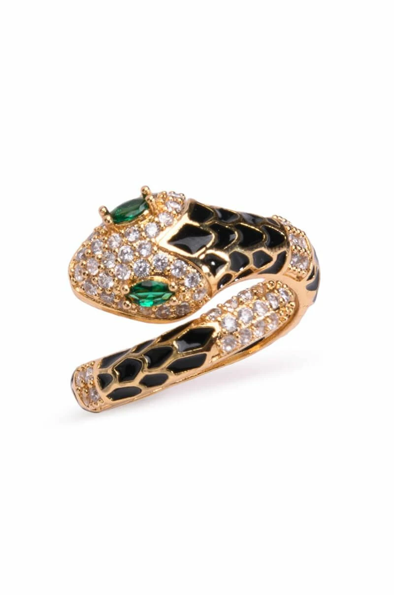 SECRETS RHINESTONE ENAMEL WRAP RING - Image 3
