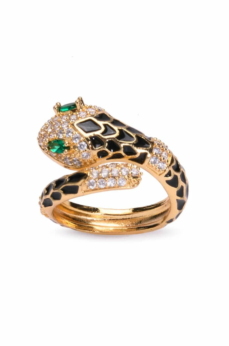 SECRETS RHINESTONE ENAMEL WRAP RING - Image 4