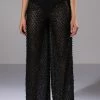 SEXY VILLAIN SHEER WIDE LEG GLITTER DETAIL PANTS