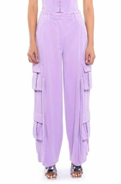 STYLIST WIDE LEG VELVET CARGO PANTS